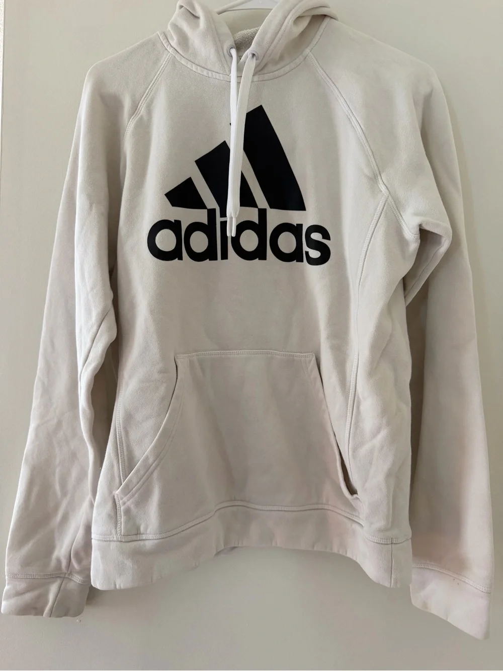 adidas Kids Hoodie in Light Beige with Black Logo